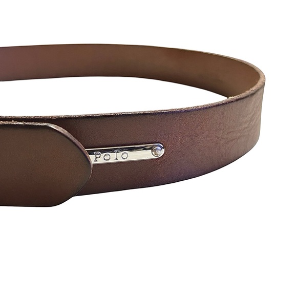 Polo Ralph Lauren Women’s Brown Leather Roller Buckle Belt Size 32/80 - Picture 4 of 7